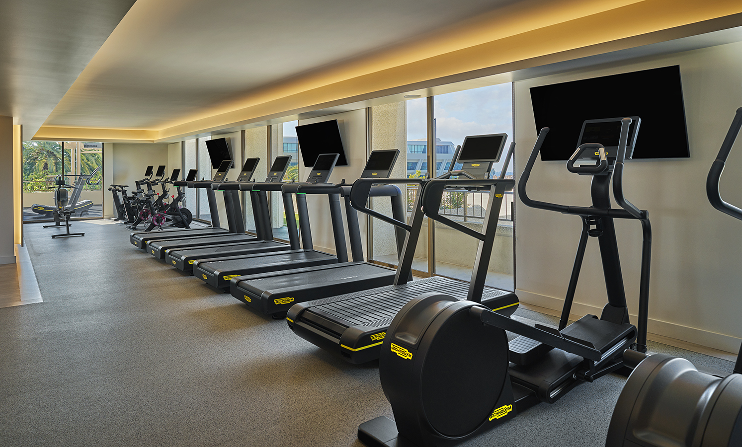 Fitness center at Pendry Newport Beach